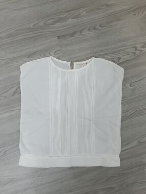 Bonpoint Cream Pintuck Front Sleeveless Blouse